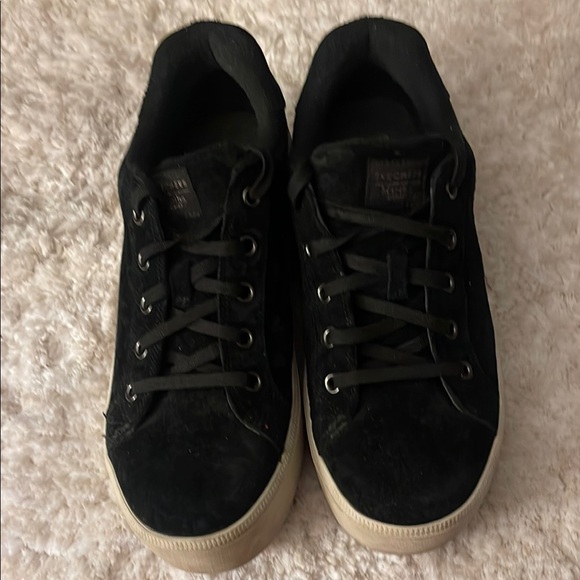 Skechers Shoes - Skechers Martha Stewart Plateau Black Suede Low-Top Sneakers with
